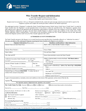 Wire Transfer Request Form