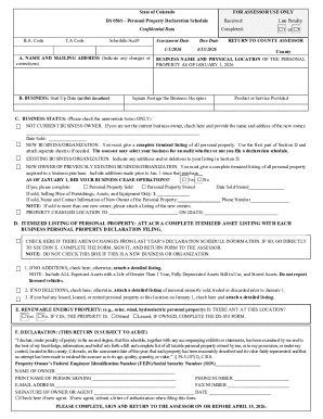 Colorado Personal Property Declaration Schedule