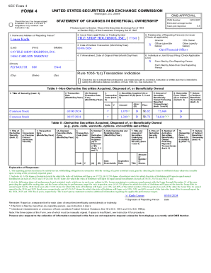 SEC Form 4 Statement of Changes in Beneficial Ownership