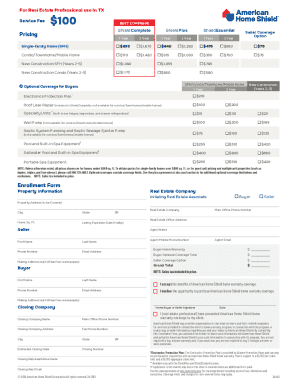Texas Home Warranty Enrollment Form