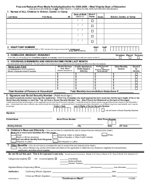 Free and Reduced-Price Meals Application
