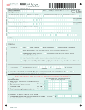 District of Columbia Individual Income Tax Return