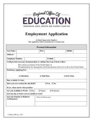 Employment Application Form