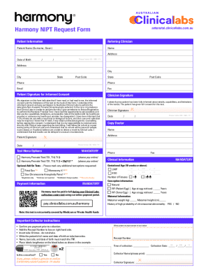 Harmony NIPT Request Form