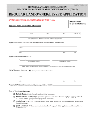 Pennsylvania Deer Management Assistance Program Application