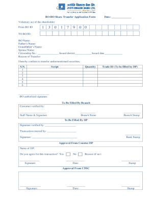 BO-BO Share Transfer Application Form