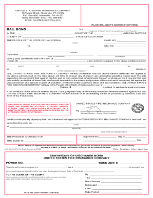 California Bail Bond Form