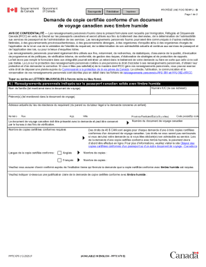 Canadian Travel Document Certified Copy Request