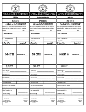 DNB CET SS Payment Challan