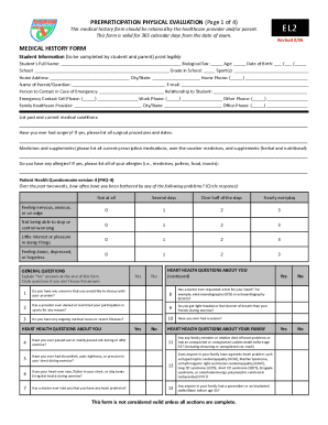 Florida Preparticipation Physical Evaluation Form