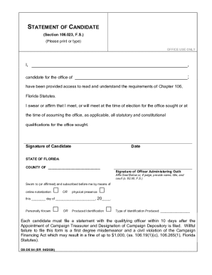 Florida Candidate Qualification Statement