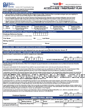 Access-A-Ride Paratransit Plan Enrollment Form