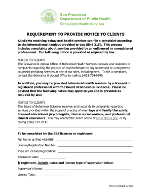 Behavioral Health Services Client Notice
