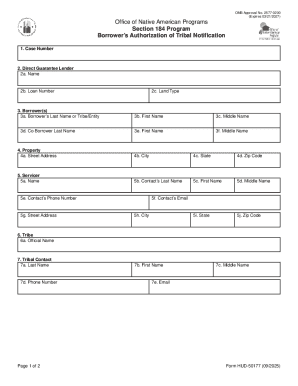 Borrower’s Authorization of Tribal Notification