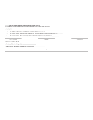 Certification of Foreign Income Tax Authority
