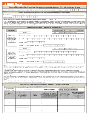 ICICI Bank Corporate Internet Banking Registration Form