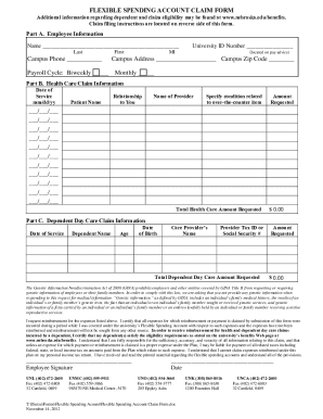 Flexible Spending Account Claim Form