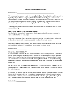 Patient Financial Agreement Form