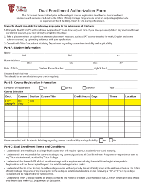 Dual Enrollment Authorization Form