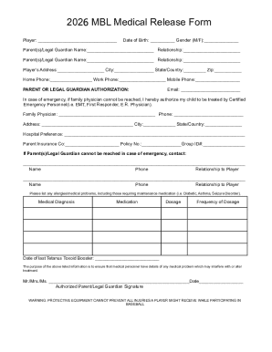 2025 MBL Medical Release Form