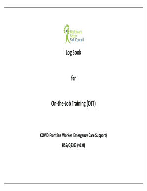 On-the-Job Training Log Book for COVID Frontline Workers