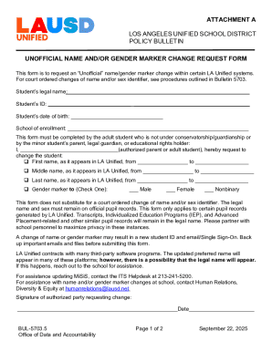 Unofficial Name and Gender Marker Change Request Form
