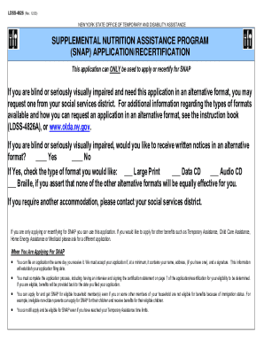 New York SNAP Application/Recertification Form