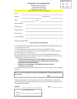 Payment Plan Agreement