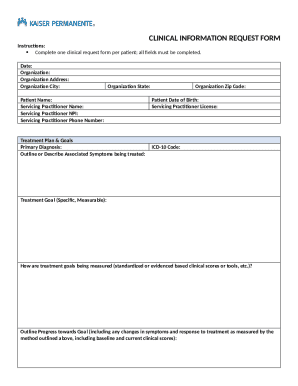 Clinical Information Request Form