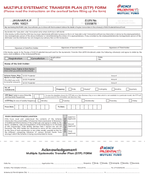 ICICI Prudential Mutual Fund STP Form