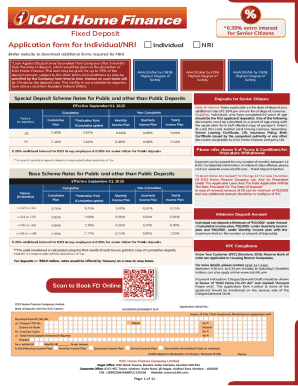 ICICI Home Finance Senior Citizen Fixed Deposit Application