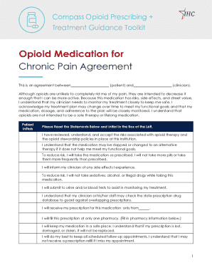 Opioid Medication for Chronic Pain Agreement
