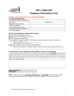 OPT/STEM OPT Employer Information Form