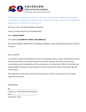 Lease Renewal Option Notification