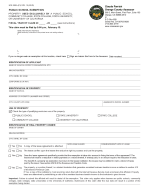 California Public School Exemption Claim Form