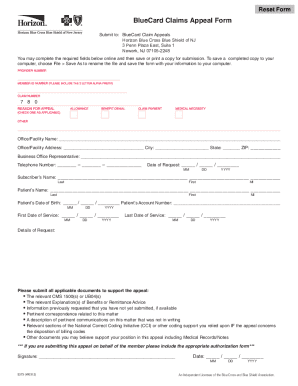 BlueCard Claims Appeal Form