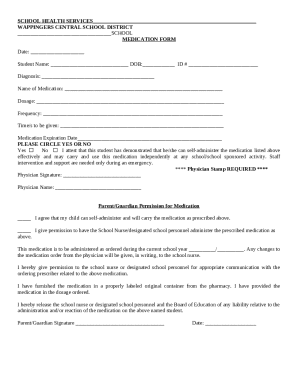 School Medication Form