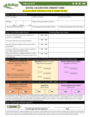 School Vaccination Consent Form