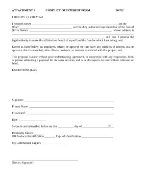 Conflict of Interest Form 26-712