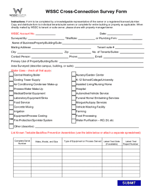 WSSC Cross-Connection Survey Form