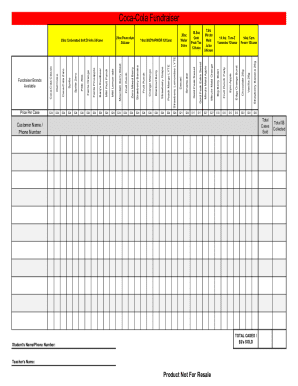 Coca-Cola Fundraiser Order Form