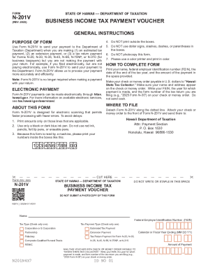 Hawaii Business Income Tax Payment Voucher