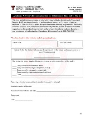 I-20 Program Extension Request Form