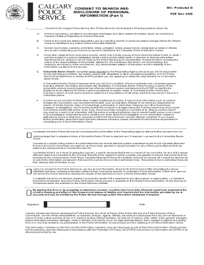 Consent to Search and Disclosure of Personal Information