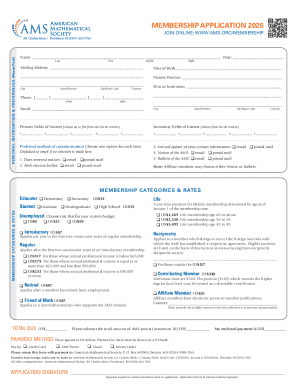 AMS Membership Application 2026