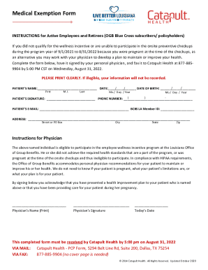 Medical Exemption Form