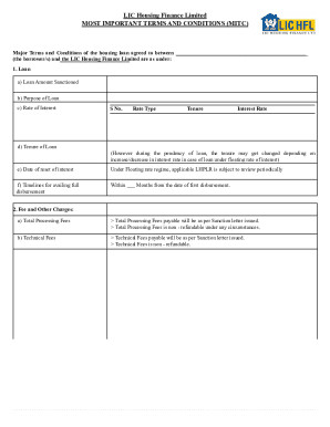 LIC Housing Finance Loan Agreement