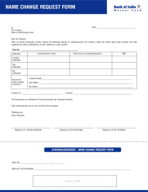 Name Change Request Form