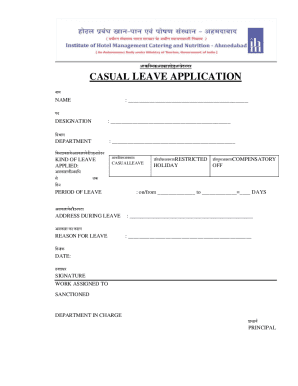 Casual Leave Application Form