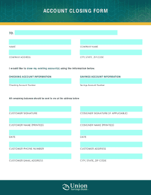 Account Closing Form